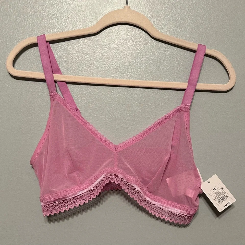 3/$10 | NWT | Auden “mauve” unlined pink mesh bralette - Picture 4 of 8